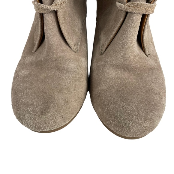 DV Dolce Vita Pellie Suede Wedge Ankle Booties Round Toe Taupe Woman’s US Size 7 - Picture 5 of 16